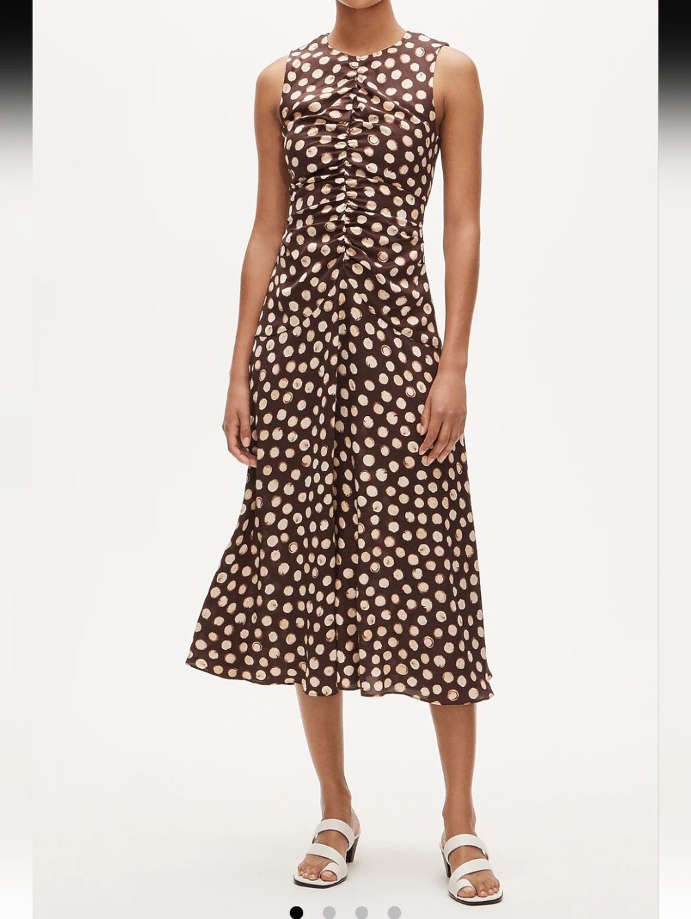 J. Crew Veranda Brown / Cream Midi Dress Size 6 New
